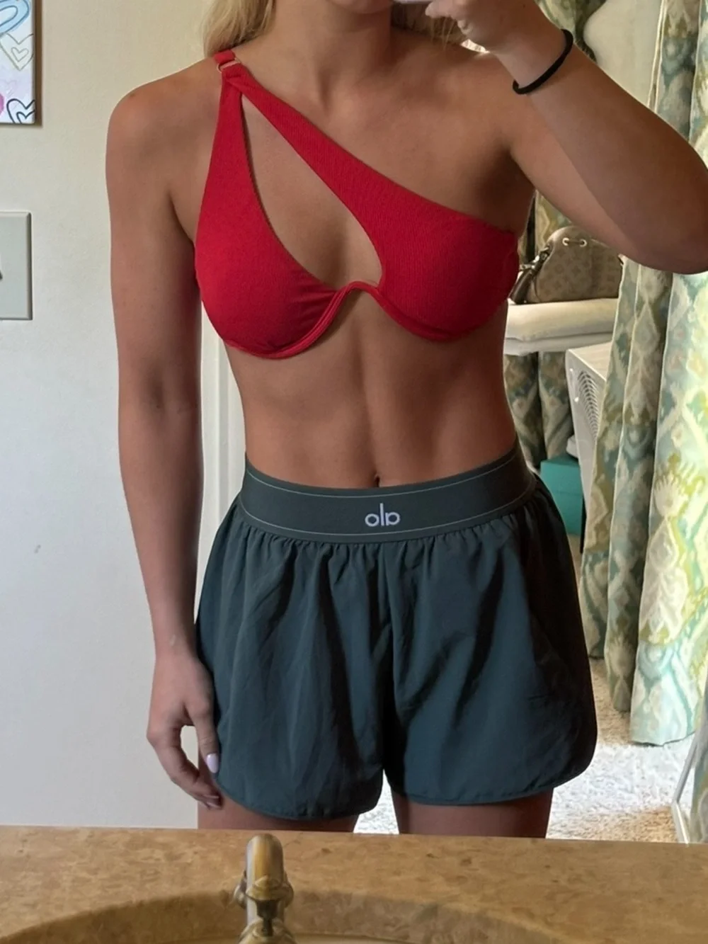 TARGET swimwear Red One-Shoulder Cutout Underwire Bikini Top